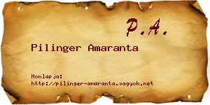 Pilinger Amaranta névjegykártya